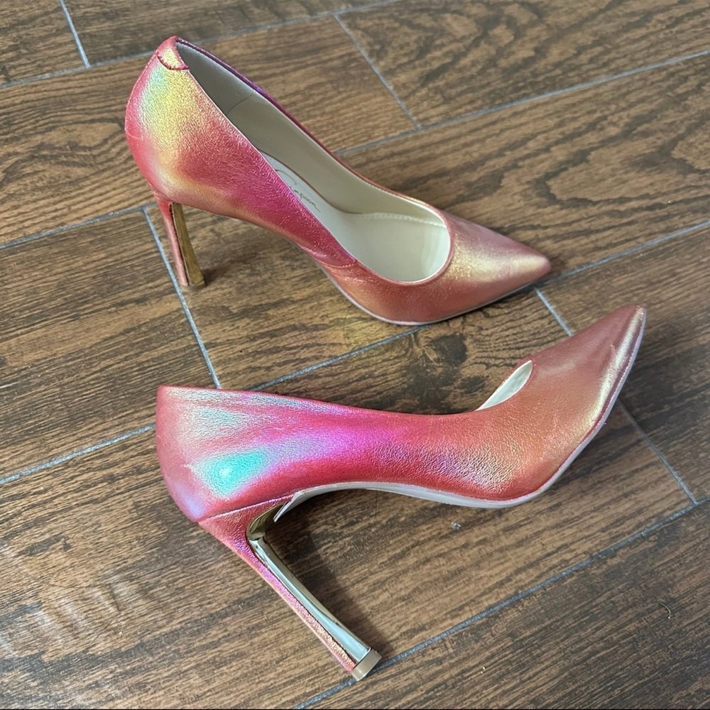 Jessica Simpson Pink and Gold Heels - Picture 6 of 6